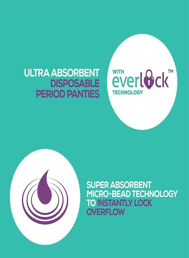 Evereve Ultra Absorbent, Heavy Flow Disposable Period Panties for Sanitary 360 Degree Protection Size - L-XL (10 Panties) - Image 3
